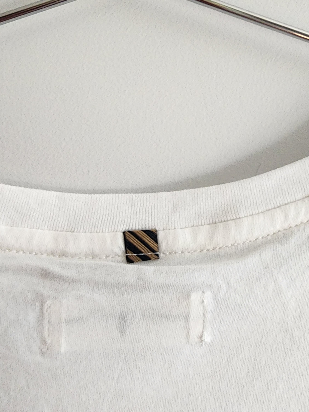 Billy Reid Pima Cotton Crewneck Tee Shirt Men Large White Quiet Luxe Minimalist - Picture 8 of 9